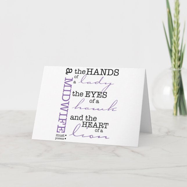 Cartão Uma parteira deve possuir... (Frente)