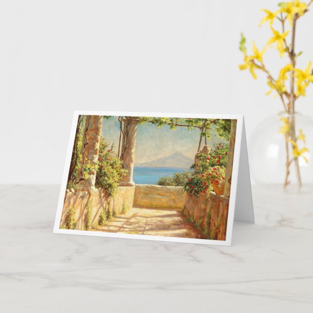 Cartão Uma pergola em Capri, Emil Wennerwald (Flor Amarela)