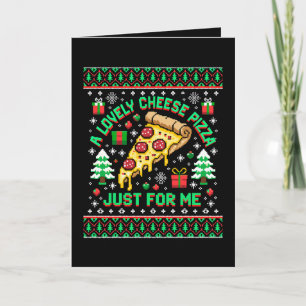 Cartão Uma Pizza de Queijo Adorável Só Para Mim Natal Fei