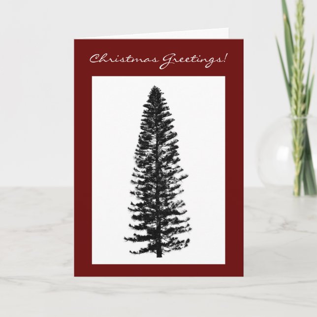Cartão Uma placa de árvore de Natal simples e doce (Frente)