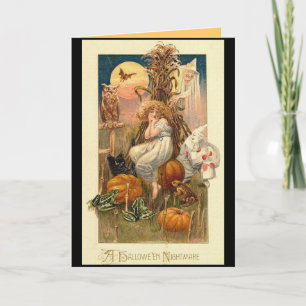 Cartão Uma Placa de Pesadelo do Dia das Bruxas