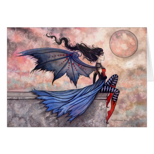 Cartão Uma placa de vampiro gótica de vento malvada (Frente Horizontal)