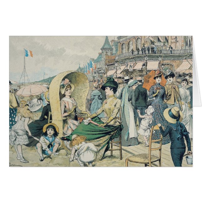 Cartão Uma praia elegante, 1887 (Frente Horizontal)