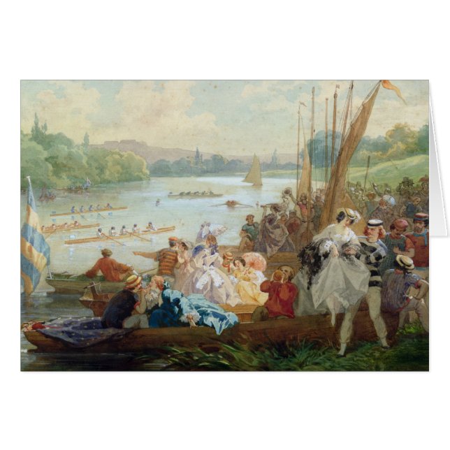 Cartão Uma regata em Asnieres durante o segundo império (Frente Horizontal)