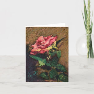Cartão Uma rosa rosa