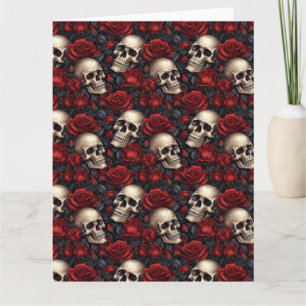 Cartão Uma Série de Caveira e Rosas Design 10