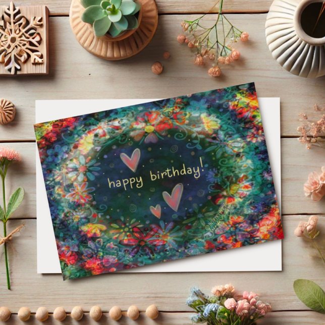 Cartão Uma Simples e Feliz Trendência Floral Bonito de An (Criador carregado)