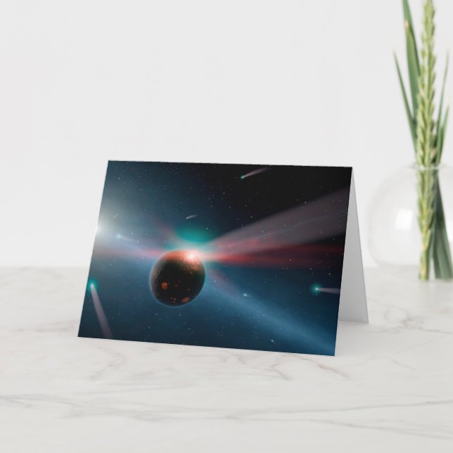 Cartão Uma Tempestade De Cometas No Sistema Eta Corvi. (Frente)