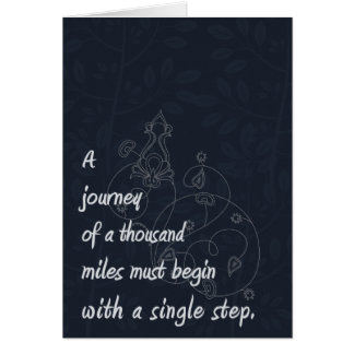 Cartão "Uma viagem…" Provérbio do zen
