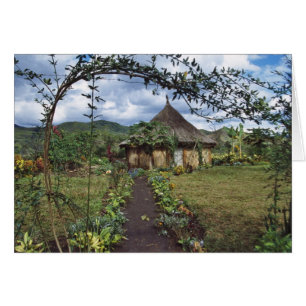 Cartão Uma vila nos Highlands, Goroka, Papua Nova
