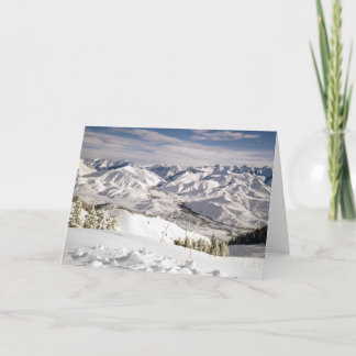 Cartão Uma Visão Esquiadora do Topo da Montanha Balda