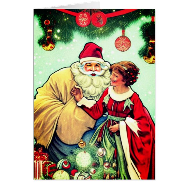 Cartão Uma visita com Papais noeis (Frente)