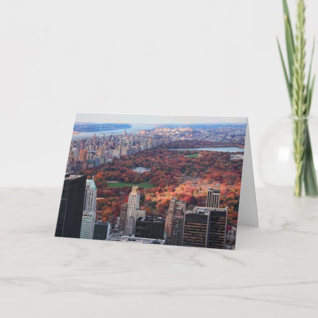 Cartão Uma vista de cima de: Outono no Central Park 01 (Frente)