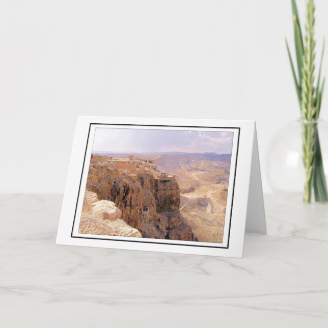 Cartão Uma vista de Masada (Frente)