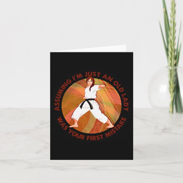 Cartão Uming, sou apenas uma velha senhora Karate, foi a  (Frente)