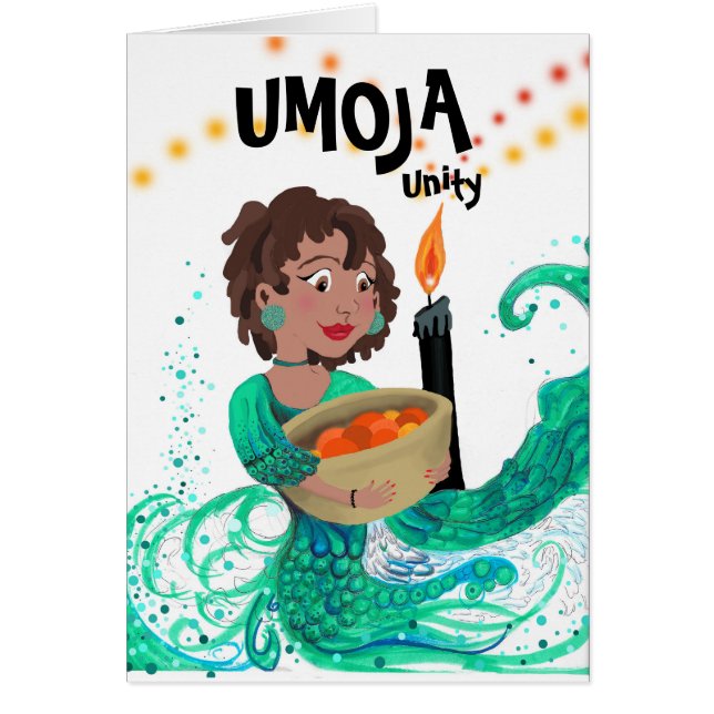 Cartão Umoja - Espíritos do Kwanzaa Notecard (Frente)