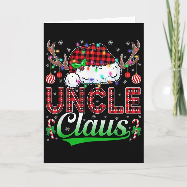 Cartão Uncle Claus Christmas Lights Matching Family Xmas  (Frente)