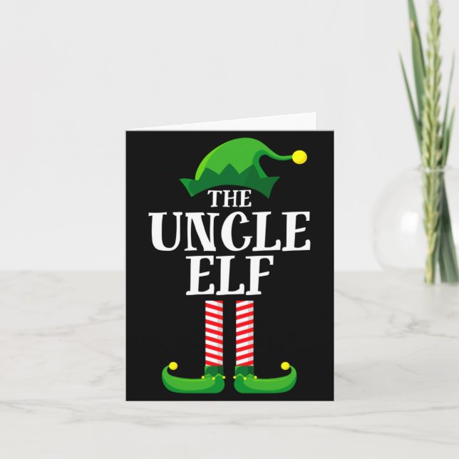 Cartão Uncle Elf Matching Family Christmas Party Pajama  (Frente)