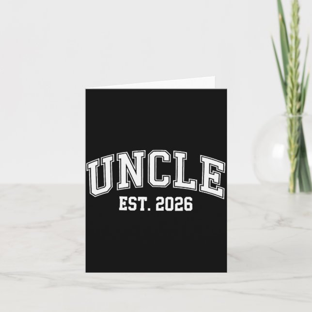 Cartão Uncle Est 2026 Soon To Be Uncle New Uncle 2026  (Frente)