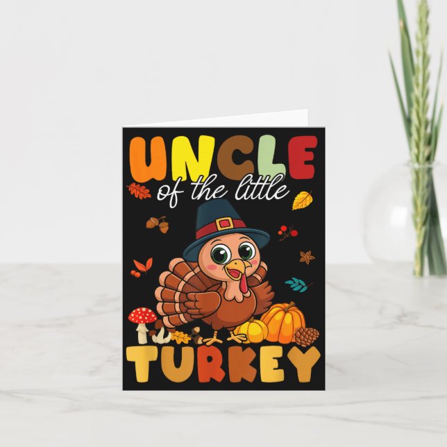 Cartão Uncle Of The Little Turkey Thanksgiving Baby Showe (Frente)