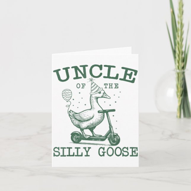 Cartão Uncle Of The Silly Goose First Birthday Family Mat (Frente)