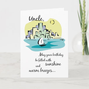 Cartão Uncle Sailboat City Birthday