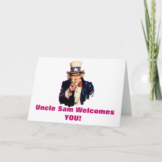 Cartão Uncle Sam Welcomes You card (Frente)