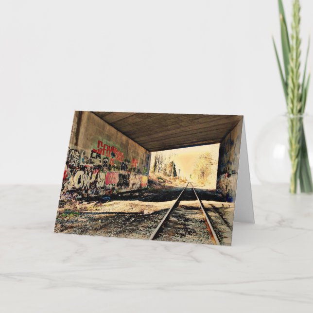 Cartão Under the Railroad Bridge Greeting Card (Frente)