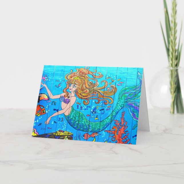 Cartão underwater mermaid notecard (Frente)