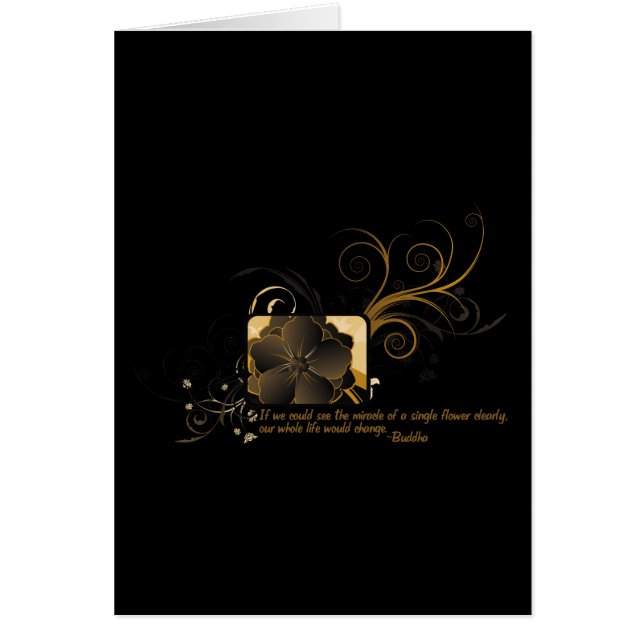 Cartão Única flor Buddha (Frente)
