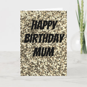 Cartão único de aniversário de mãe sparkle