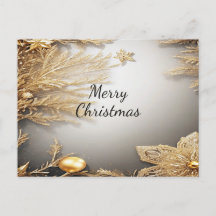 Cartão único de Natal de Férias Decorativas Dourad