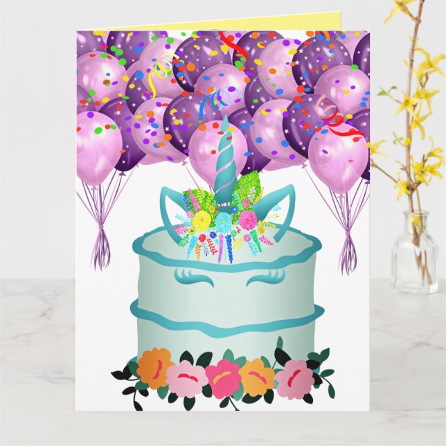 cartão Unicorn (Flor Amarela)