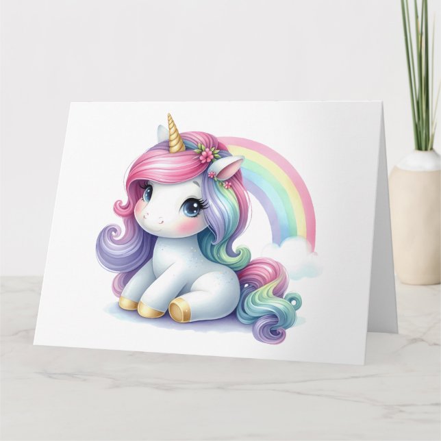 Cartão Unicorn Bonito (Frente)