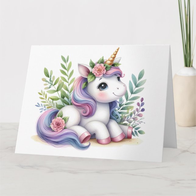 Cartão Unicorn Bonito (Frente)
