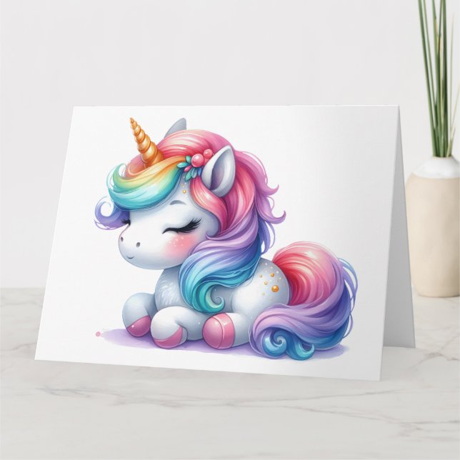 Cartão Unicorn Bonito (Frente)