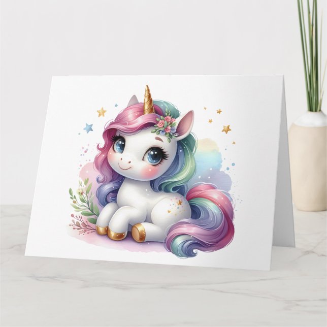 Cartão Unicorn Bonito (Frente)