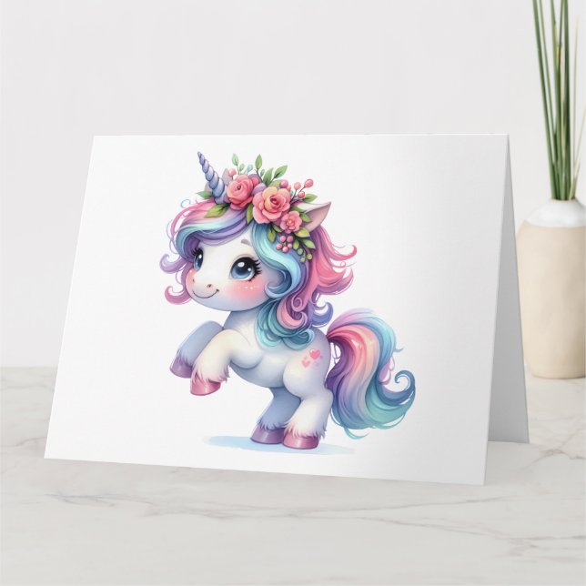 Cartão Unicorn Bonito (Frente)