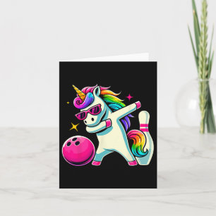 Cartão Unicorn Dabbing Boliches Birthday Girls