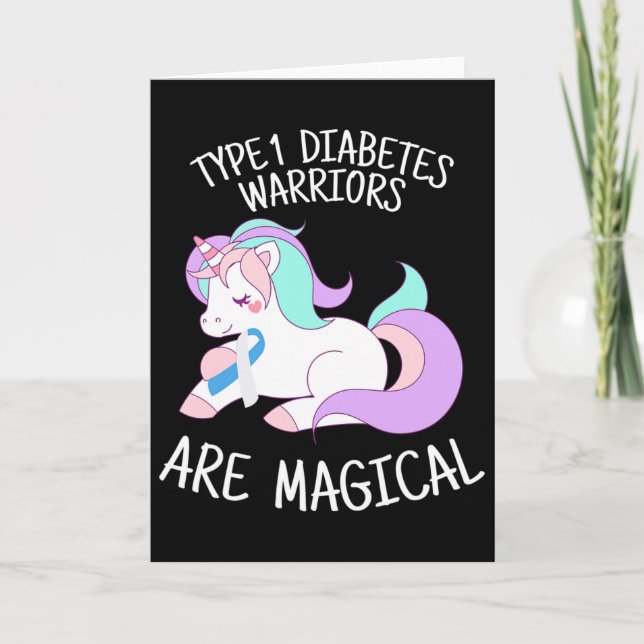 Cartão Unicorn Diabetes Warrior Gift  (Frente)