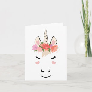 Cartão Unicorn Face Eyelashes Ama Fluxo De Figuras De Hal