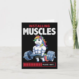 Cartão Unicorn Funny Bodybuilding Flexcorn Humor Gym Cute
