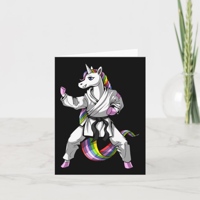 Cartão Unicorn Ninja Karate Martial Art Kickboxing Taekwo (Frente)