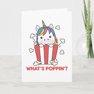 Cartão Unicorn Popcorn Whats Poppin Funny