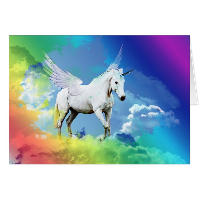 Cartão Unicorn Rainbow (Frente Horizontal)