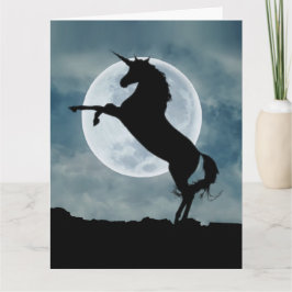 Cartão Unicorn Silhouette Full Moon Magical Cotação Grand