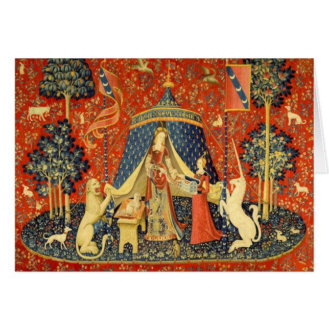 Cartão Unicorn Tapestries Lady Legend Medieval (Frente Horizontal)