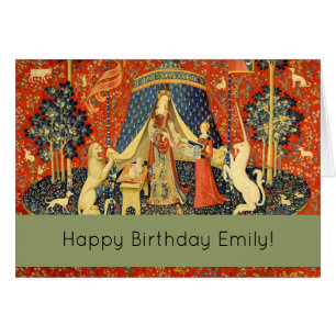 Cartão Unicorn Tapestries Lady Legend Mito Arte Medieval