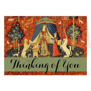 Cartão Unicorn Tapestries Lady Legend Mito Arte Medieval