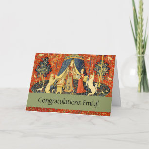 Cartão Unicorn Tapestries Lady Legend Mito Arte Medieval